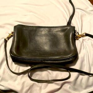 Black leather crossbody purse